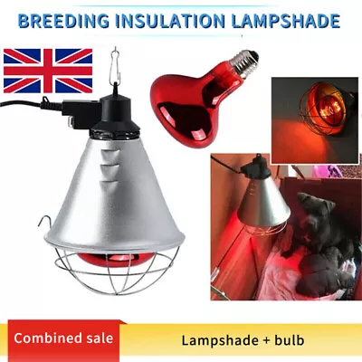 250W Infra Red Heat Lamp & Bulb UK 3-Pin For Poultry Puppies Dog Animals • £22.49