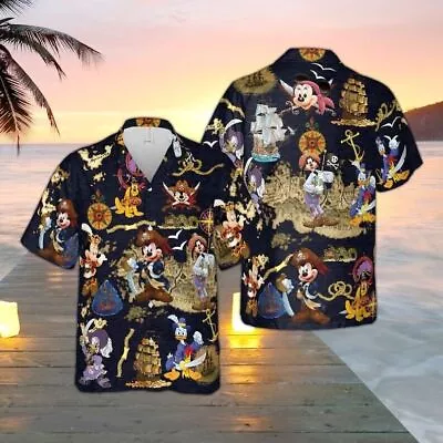 Disney Pirates Of Caribbean Hawaiian Shirt Mickey And Friends Shirt • $12.27