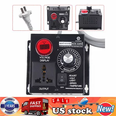 AC 110V 4000W SCR Motor Speed Controller Volt Regulator Dimmer Variable Voltage • $19