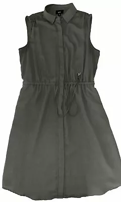 Mossimo Women's Dress Olive Green Sleeveless Button Down Waist Tie Small • $19.99