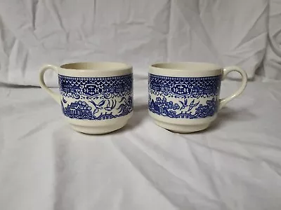 Vintage Blue Willow Coffee Cups Set Of 2   Made In USA • $10