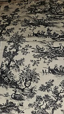 Vtg Gabrielle Cie French Country Toile Linen  2 Pieces 17  X 54 W  & 40 X 27 W • $42.99