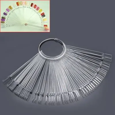 50 Display Nail Art Key Ring Wheel Fan Polish Practice Color Pop Tip Sticks • £3.35
