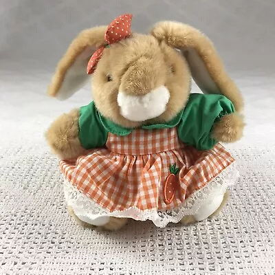 Chosun Intl Brown Bunny Rabbit W/ Green/orange Carrot Dress • $21.59