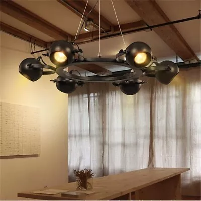 25.6  Chandelier Hanging Ceiling Lamp Black Adjustable Angle Lampshade Spotlight • $89.99