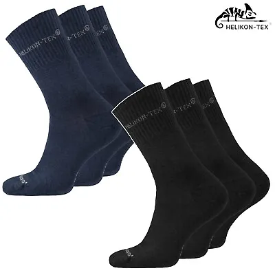 Tactical Outdoor Socks All Round Helikon Tex Lightweight Black Navy Blue 3 Pack • £13.41