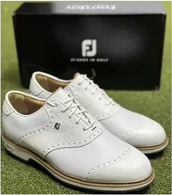 FootJoy DryJoys Premiere Wilcox Golf Shoes 54322 White 11 Medium D NEW #90314 • $208.91