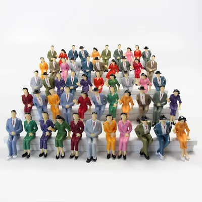 50pcs Model Train G Scale Sitting Figures 1:25 Painted Seated People 4 Poses • £19.99