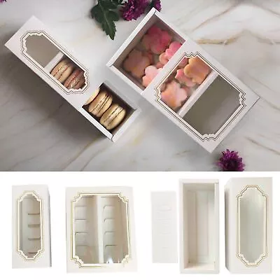 £7.99 • Buy Premium White Windowed Macaron Boxes - Macaroon Favour Wedding Cake Brownie
