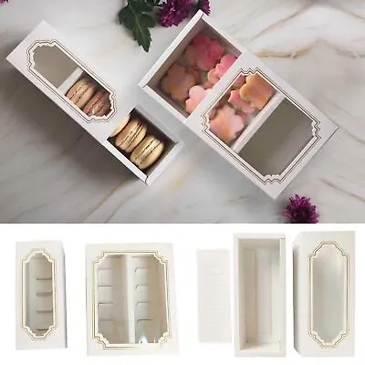 Premium White Windowed Macaron Boxes - Macaroon Favour Wedding Cake Brownie • £3.99