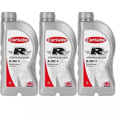 Carlube Triple R R-Tec 4 0W-20 Fully Synthetic Motor Oil 1L X 3 • £29.14