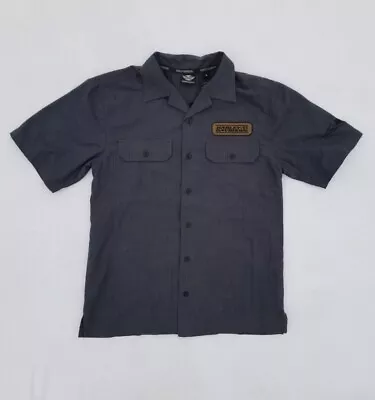Harley Davidson Mechanic Shirt Button Up Embroidered Patches Back Hit Size M • $19.50