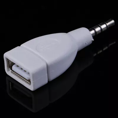 Converter Adapter USB 2.0 Female To 3.5mm Male AUX Audio Car Plug Jack White __- • $6.82