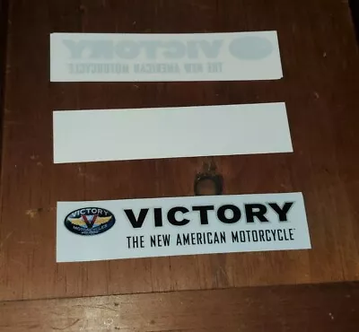 Victory American Motorcycle Moto Text Window Decal Logo Sticker White Simple New • $2.50