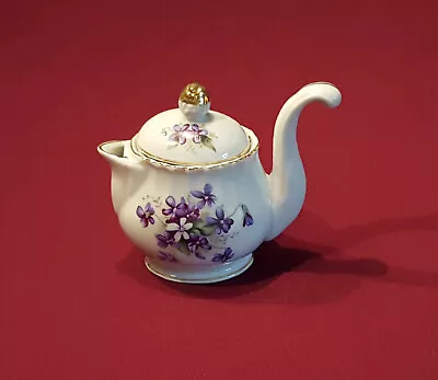 Vintage Mid-century UCAGCO Miniature Teapot With Violet Motif • $32