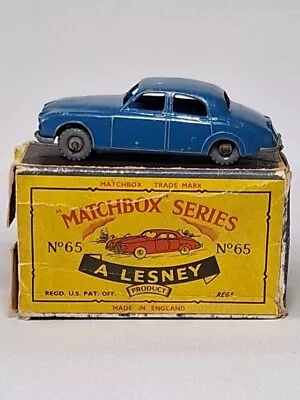 Vintage Matchbox Moko Lesney N⁰65 Jaguar 3.4 Litre Gpw GC POOR BOX £15.00... • £15