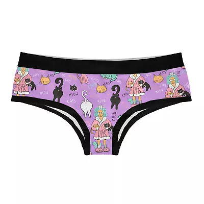 Womens Cat Lady Panties Funny Bikini Brief Kitten Lovers Cute Butt Graphic • $7.70