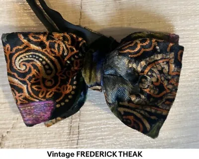 FREDERICK THEAK - Vintage Double Velvet Bow Tie Multicolour Dandy Evening EUC • £9.99