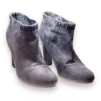 Sam & Libby Black Booties Chunky Heel Boots Lita Shoes Women's Size 10 • $15.40