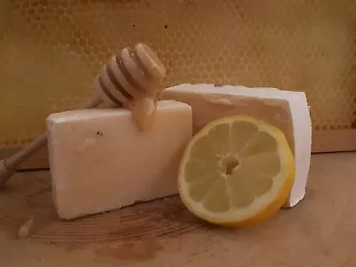 Handmade Soap Natural Lemon And Honey Olive Oil Soap Moisturising Nourishing • £3