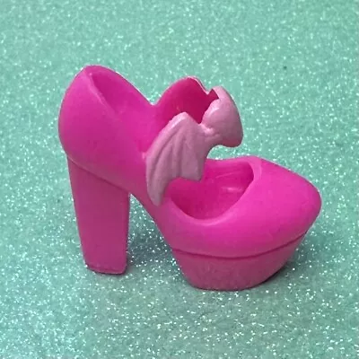 Monster High G3 Draculaura Doll Shoe SINGLE Replacement Pink Heart Bat High Heel • $3.95