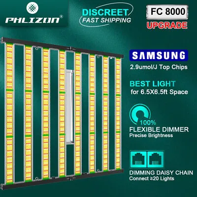 Phlizon FC8000 LED Grow Light Samsung Full Spectrum Commercial Plants Veg Bloom • $439.69