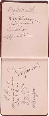 Babe Ruth Twice Signed X2 Autograph Album W/mickey Cochranegabby Harnett X2 Jsa • $25000