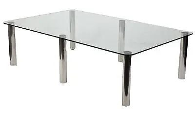 Zanuso For Zanotta Marcuso Dining Conference Table Inox / Crystal Knoll Eames • £4460.12