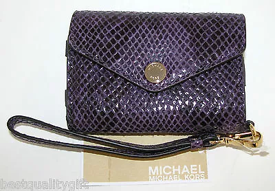 Michael Kors Electronics Purple Snake Embossed Lthr Iphone Wristletwallet-new • $84.99