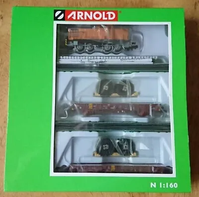 Hornby Arnold N Gauge HN2301 3 Piece Train Set Diesel Shunter & 2 Flat Wagon DCC • £246