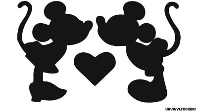 Mickey Mouse And Minnie In Love Sticker Laptop Wall Window Bedroom Door Car B • £3.95