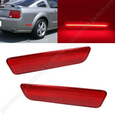 For 2005-2009 Ford Mustang Red LED Rear Bumper Side Marker Lights Lamp Red Lens • $21.15