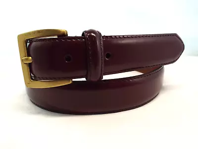 EUC Coach #5934 Handmade Cordova/Burgundy Polished Leather 1  Dress Belt Sz 36 • $23