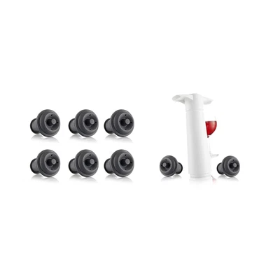 $47.06 • Buy Vacu Vin Wine Saver Vacuum Stoppers Set Of 6 – Grey & Vacu Vin Wine Saver Wit...