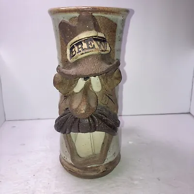 Mahon Made Stoneware Beer Mug Clay Face Mug Stein 1980 Vintage Artisan Signed • $25.99