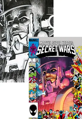 Marvel Super Heroes Secret Wars #1 Art Adams Galactus Frame Virgin Variant Set • $49.99