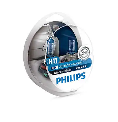 Philips H11 Diamond Vision Headlight Bulbs Up To 5000K 12V55W (pack Of 2) • $27.85