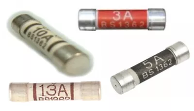 3A 5A 10A 13A Fuse Domestic Cartridge Plug Household Mains 3 5 10 13 Amp Fuses • £0.99