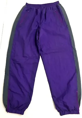 Vintage 80's 90's Retro Purple Grey Shell Suit Sport Bottoms Small 28  - 30  • £14.95