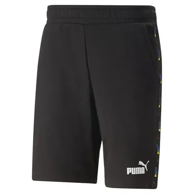 Puma Ess Tape Love Is Love 9 Inch Shorts Mens Black Casual Athletic Bottoms 6733 • $14.99