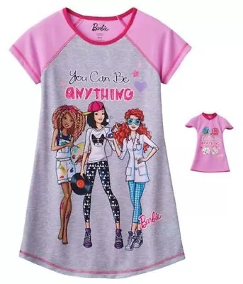 BARBIE Nightgown Girls (4/5) Matching Doll Nightshirt  YOU CAN BE ANYTHING  $36 • $21.99