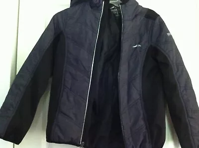 PACIFIC TRAIL Boys Outerwear Hooded Jacket  Size M 10/12 Black Dark Gray Lining • $12