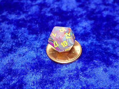 Festive Mosaic Yellow Mini P D20 Twenty-Sided Die RPG Tabletop Dice Games Token • $1.50