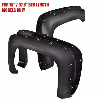 Fender Flares Fit For 07-13 Silverado 1500 2500hd Pocket Rivet Bolt-on Style 4pc • $81.99