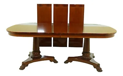 L32919EC: KINDEL Empire Style Paw Foot Mahogany Dining Table • $3695