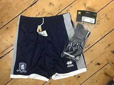 Middlesbrough FC LARGE Football Shorts & Socks Away Navy Errea BNWT • £13.50