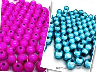 Round Miracle Beads 8mm - Hot Pink Or Turquoise - Pack Of 50 • £1.50