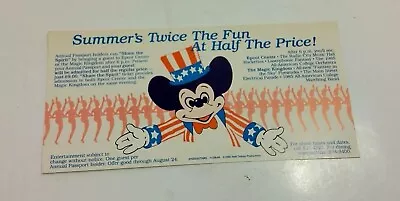 Vtg 1985 Walt Disney World Share The Spirit Ticket Mail Ad Epcot Magic Kingdom A • $17.99