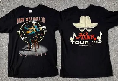 Hank Williams Jr Hank Tour 1993 T-Shirt 90s 2SIDE • $20.97