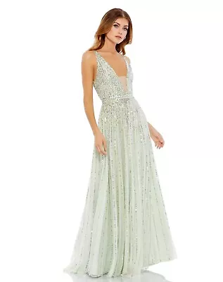 MAC DUGGAL Sequin Plunge Neck Gown 10700 Size 2 • $111.20